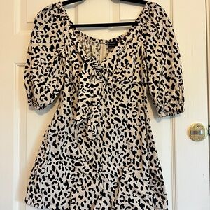 The Fifth Label Black and Cream Animal Print Romper